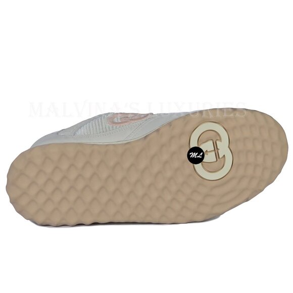 GUCCI SNEAKERS MAC 80 EMBROIDERED LOGO DISTRESSED LEATHER SHOES sz 37.5 7.5 - Picture 13 of 15